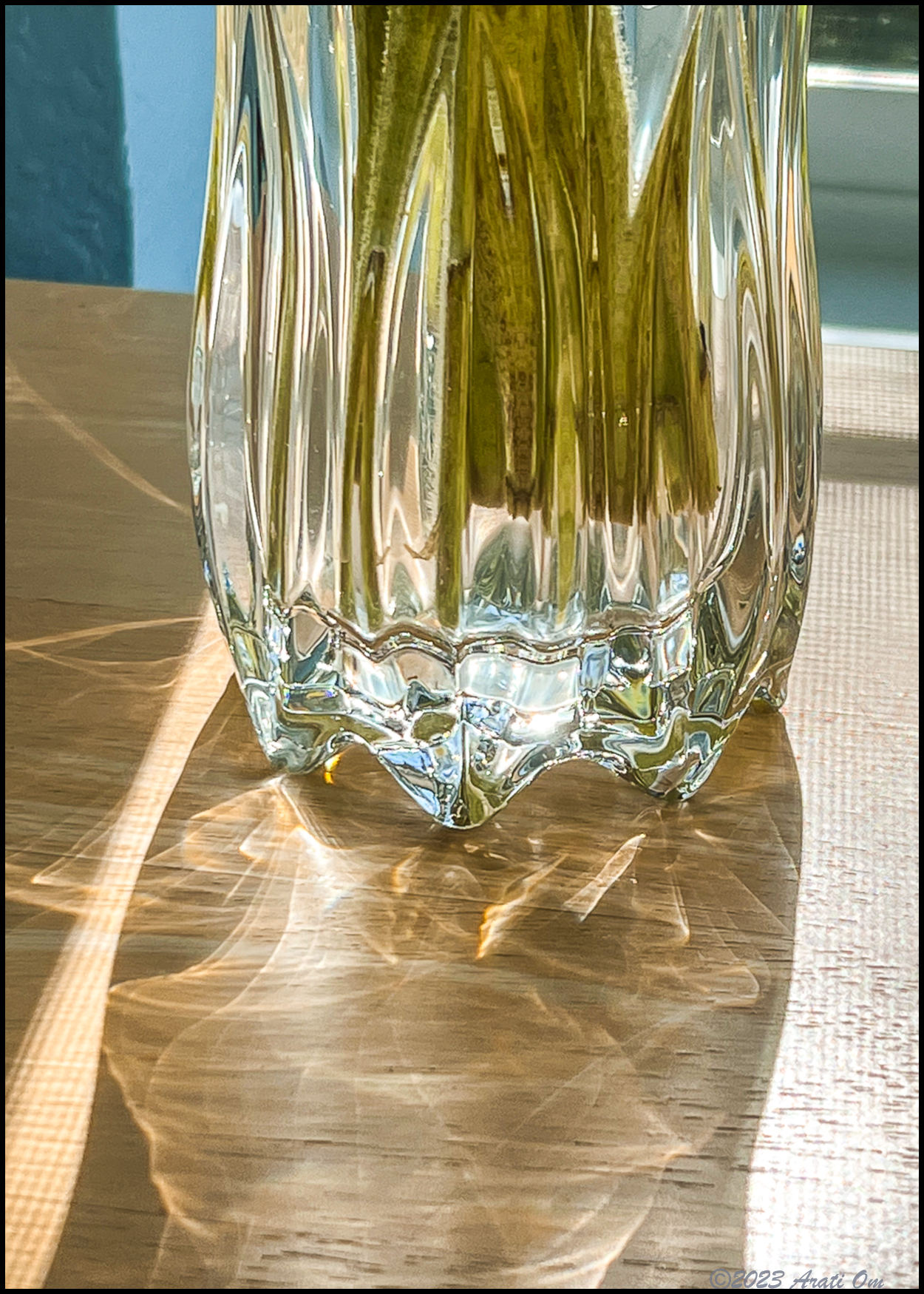 Sunlight scattered through a vase