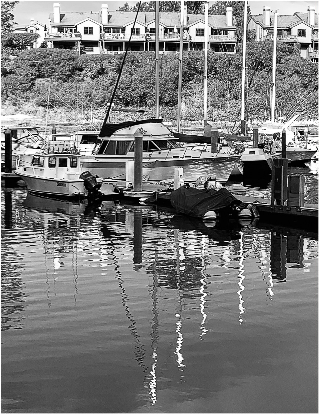 Monochrome Mondays: Yacht harbor&nbsp;reflections