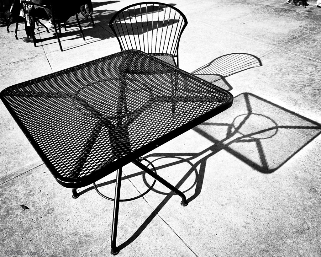 Monochrome Mondays: Table for one and their&nbsp;shadow