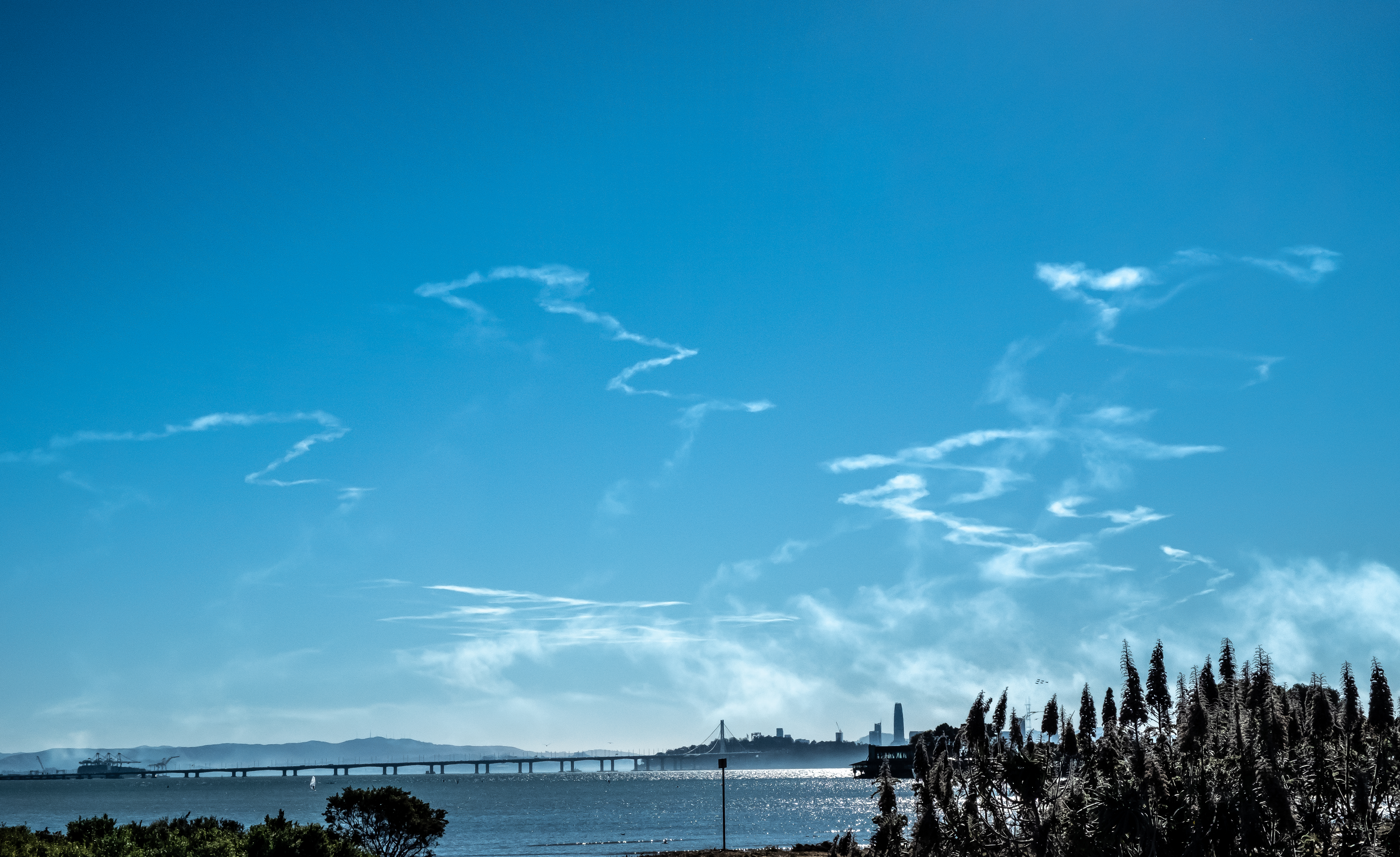 Traces of Blue Angels over San Francisco