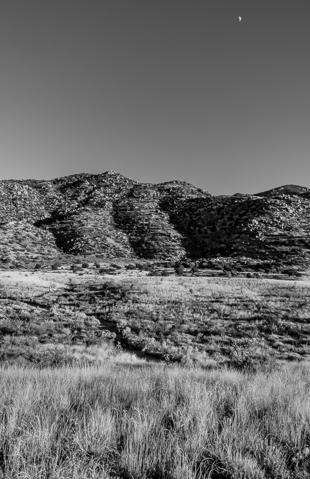 moon above abq b&amp;w-2741