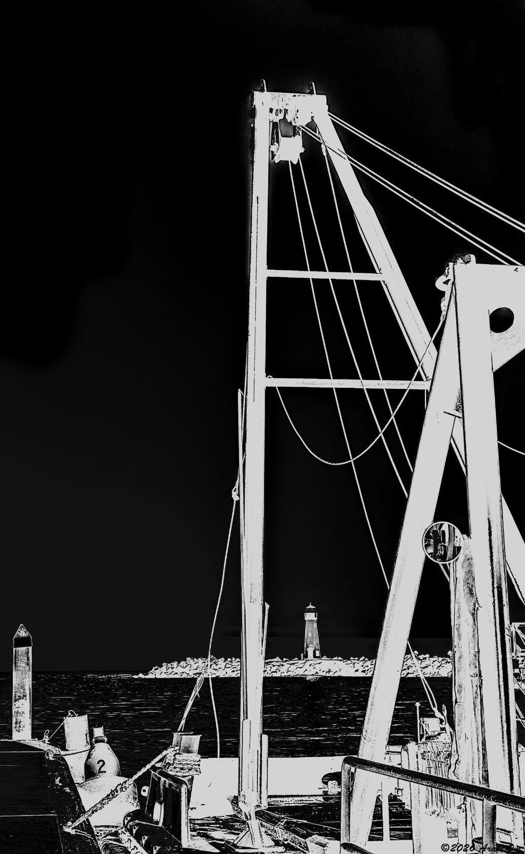 A dredger and a&nbsp;lighthouse