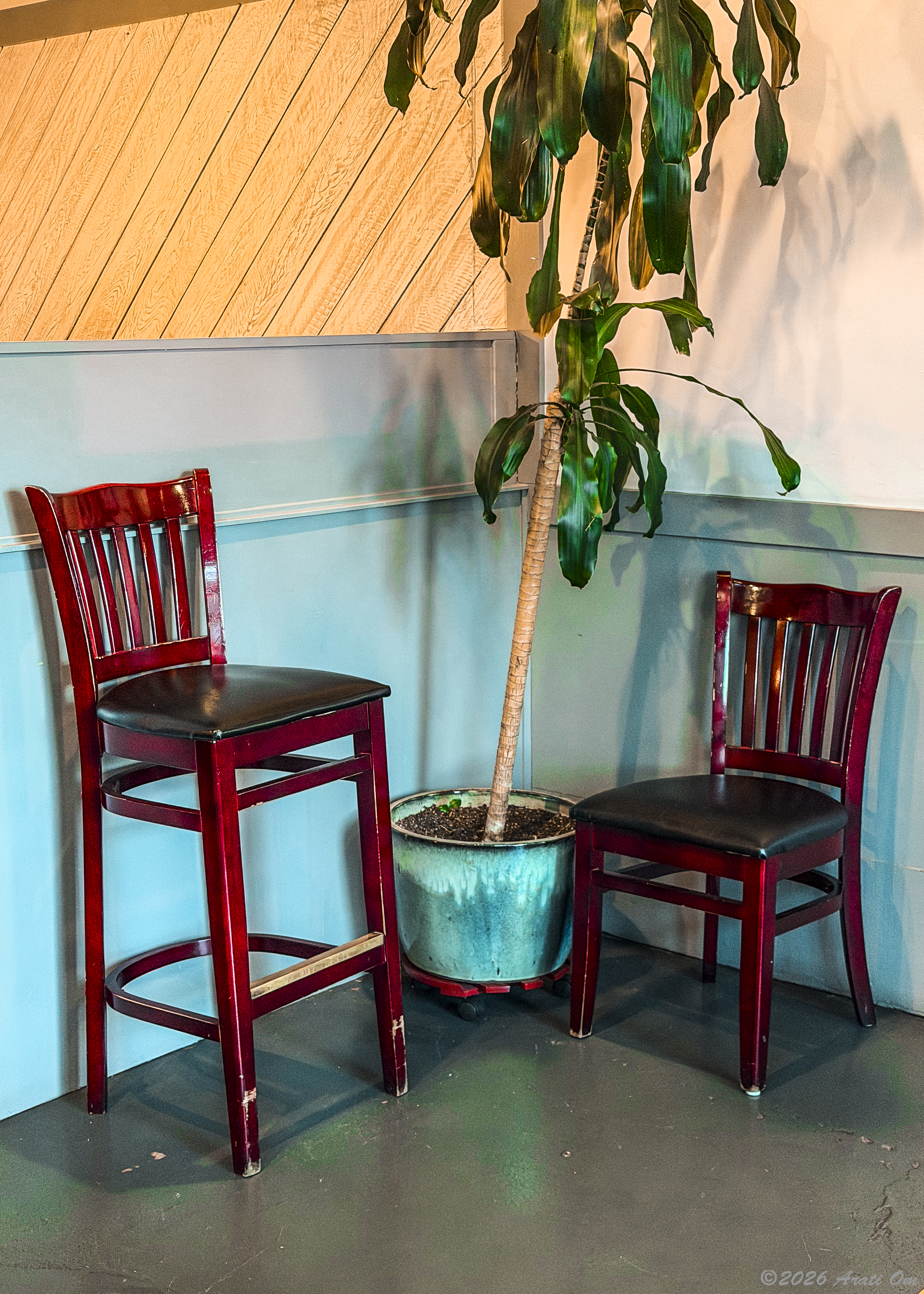 Two chairs and playing with colors