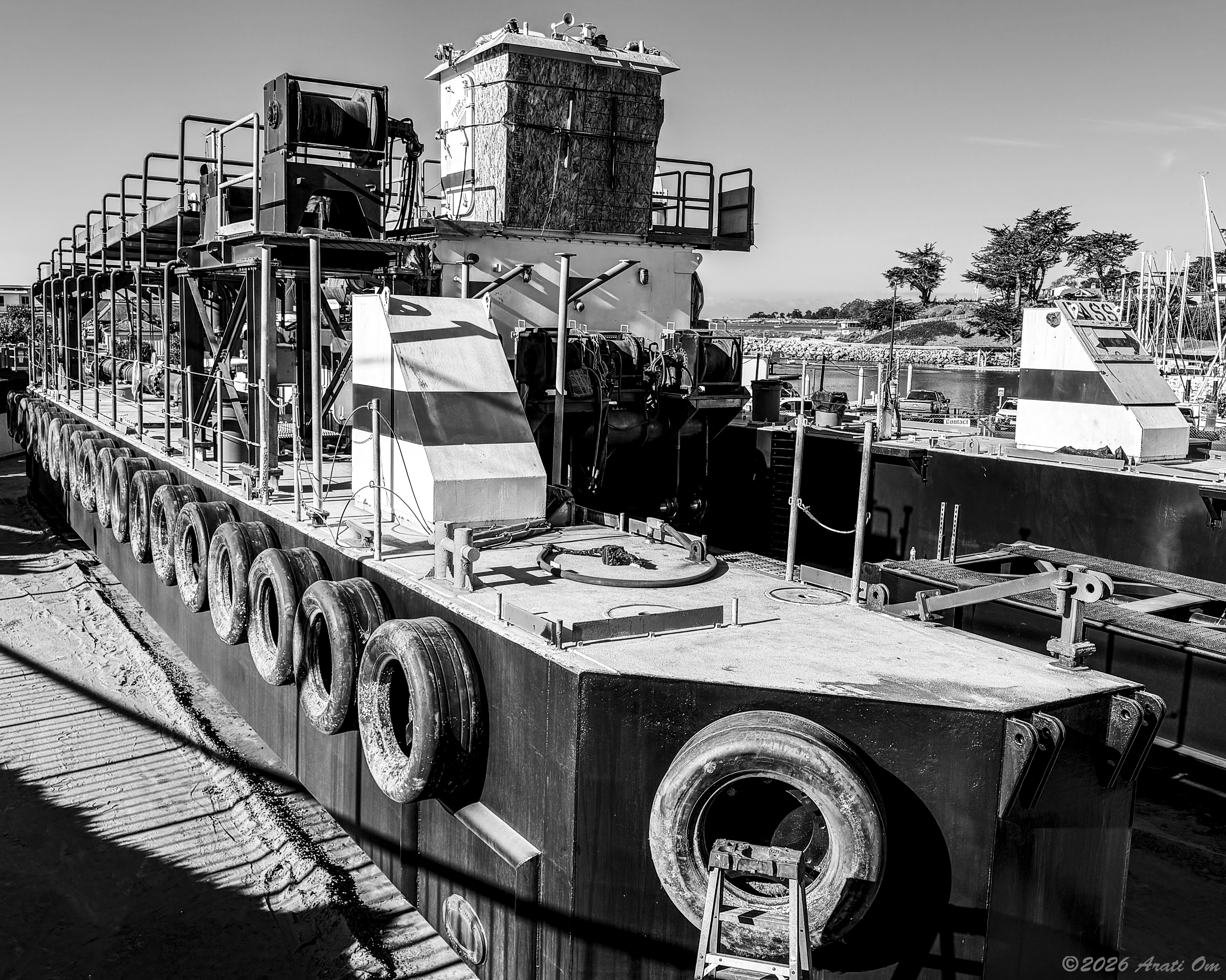 Monochrome Mondays: “The Twin Lakes” dredge maintenance – Santa Cruz harbor