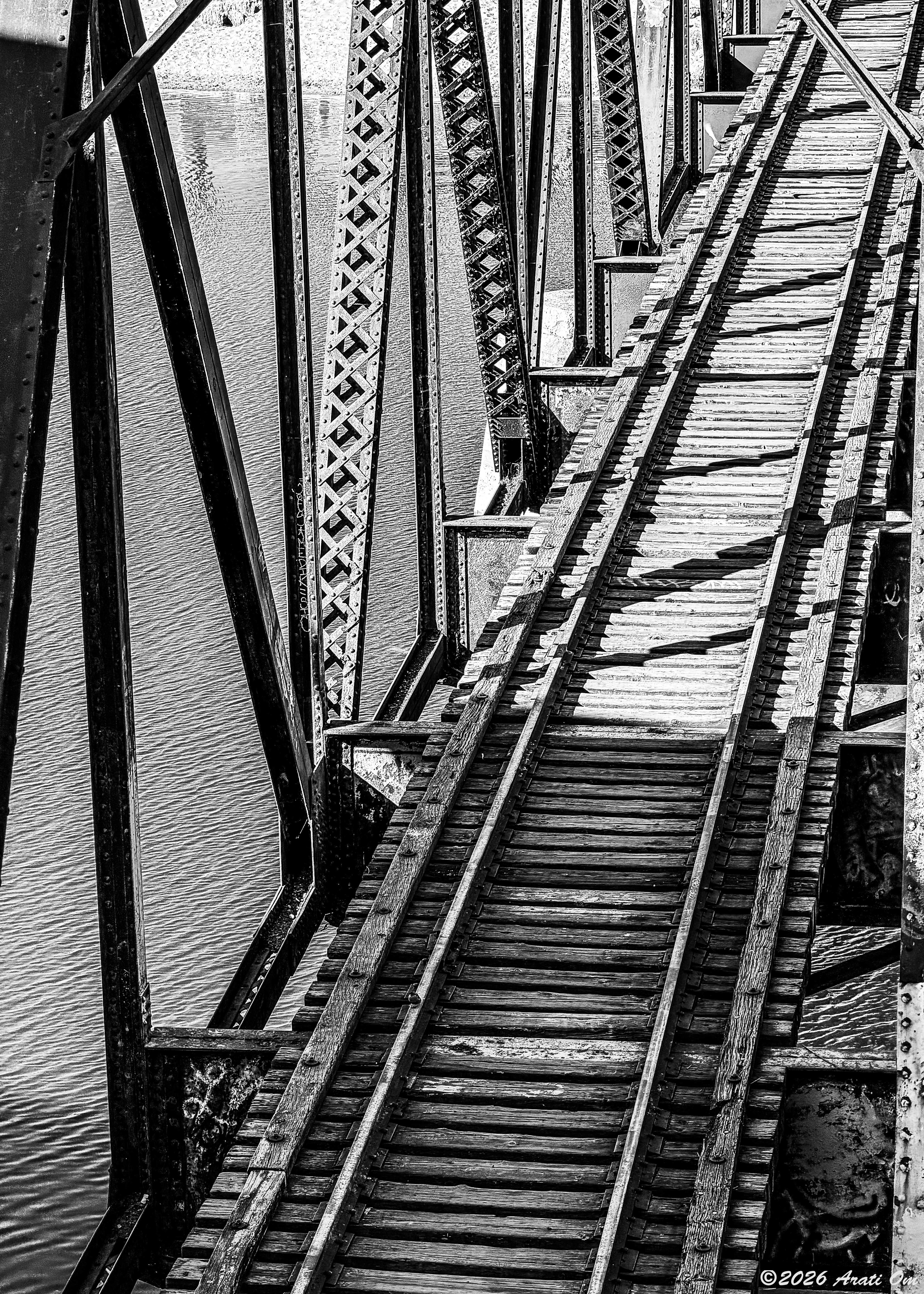 Monochrome Mondays: Rivets – San Lorenzo River railroad trestle